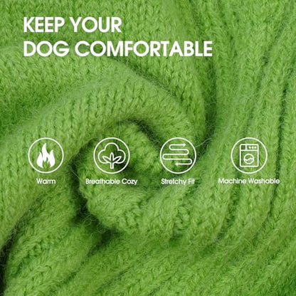 IECOii XXL Dog Sweater,Thermal Knit Turtleneck Big Dog Sweater with Sleeve