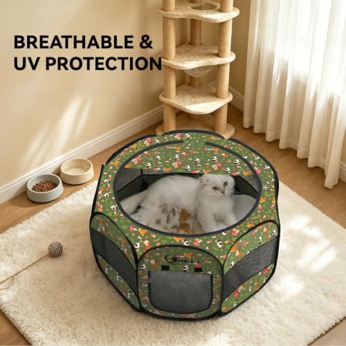 Siedihit Dog Cat Playpen, Puppy Pet Playpen Indoor for Small Dog