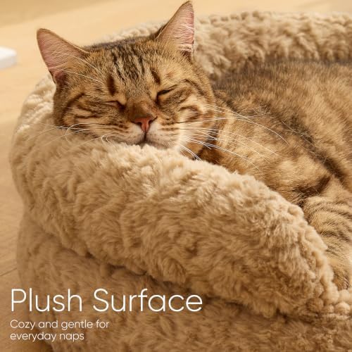 FUKUMARU Cat Bed for Indoor Cats, Small Dog Bed Washable, Round Kitten Bed