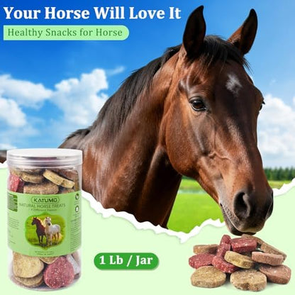 KATUMO Horse Treats, Made with Apple Banana Strawberry and Carrot, Natural Healthy Snacks for Horse Training Rewards and Daily Feeding, 1 lbs