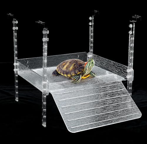 LYL LEYOULAND Hanging Turtle Basking Platform for Aquatic Turtles 20 55 Gallon, 40 Gallon Long Tank, Aquatic Reptile Ramp Dock, Turtle Terrace, Turtle Tank Accessories