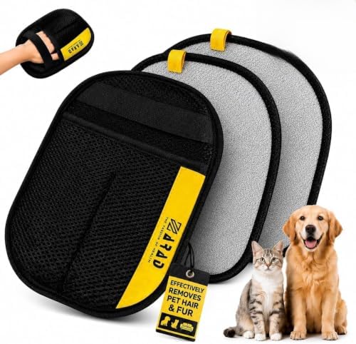 ZARAD Pet Hair Removal Glove for Dogs & Cats – Electrostatic Reusable Dog & Cat Hair Remover Glove Fur Remover for Furniture (1)