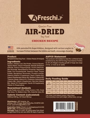 AFreschi Chicken Air-Dried Dog Food, Grain-Free, 1 lb
