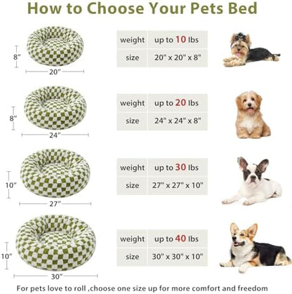 BFPETHOME Medium Washable Cozy Donut Dog Beds for Dogs