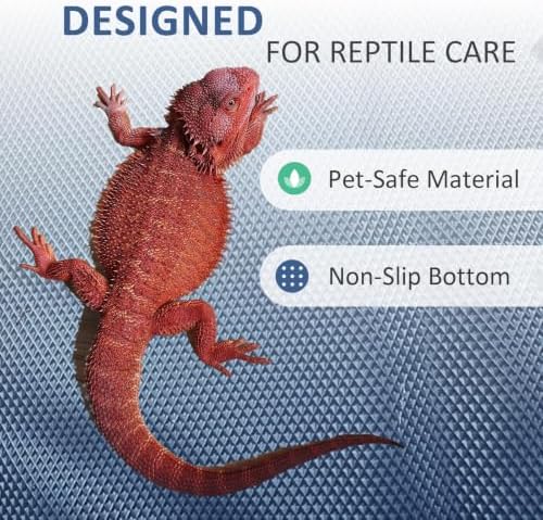 Eooqi Foldable Bearded Dragon Bathtub, Blue 19 x 3.5 in Pet Bath Pool,Collapsible Non-Slip Reptile Water Tub for Small Dogs, Cats & Turtles, Reinforced Bottom for Stability