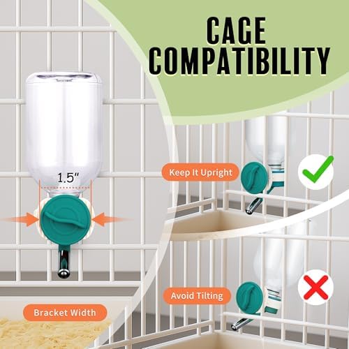 Choco Nose No-Drip Small Animal Water Bottle - Leak-Proof Patented Nozzle Helps Prevent Cage Mess & Wet Bedding - Hamster, Hedgehog, Mouse, Glider, Gerbil - BPA Free, Cage Mount, 10.2 fl oz (C125)