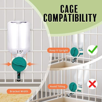 Choco Nose No-Drip Small Animal Water Bottle - Leak-Proof Patented Nozzle Helps Prevent Cage Mess & Wet Bedding - Hamster, Hedgehog, Mouse, Glider, Gerbil - BPA Free, Cage Mount, 10.2 fl oz (C125)