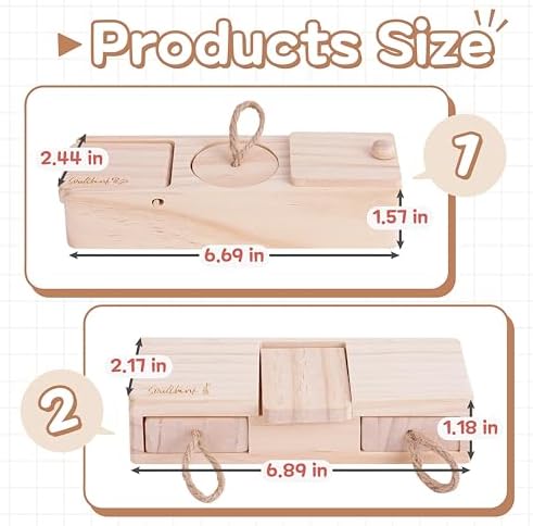SoulThink® Interactive Wooden Pet Rabbit Toys - Sniff n' Snack Bunny Chew Toys for Rabbit Treats, Suited as Guinea Pig, Hamster for Boredom, Bunny Toys for Rabbits Keep Busy (2 Sets)