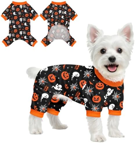 Dog Halloween Pajamas for Small Medium Dog Halloween Pjs Dog Onesie Cute Soft Breathable Puppy Pet Stretchy Dogs Recovery Suit for Boy Girl-XL