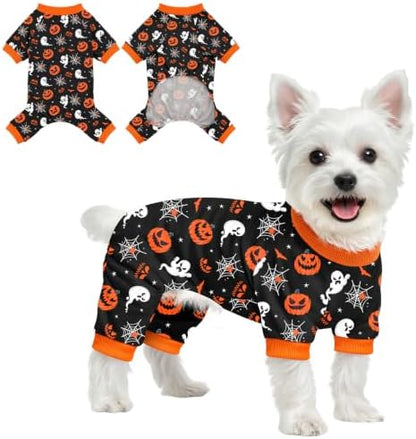 Dog Halloween Pajamas for Small Medium Dog Halloween Pjs Dog Onesie Cute Soft Breathable Puppy Pet Stretchy Dogs Recovery Suit for Boy Girl-XL