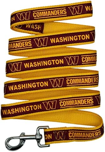 NFL PET Washington Commanders Dog Leash, Large Football Team Leash for Dogs & Cats - Shiny & Colorful, Licensed by The NFL