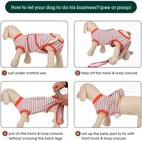 Kuoser Recovery Suit for Dogs Cats, Soft Dog Surgery Suit Female Male Spay