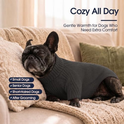 IECOii Small Dog Sweater, Warm Turtleneck for Small to Medium Dogs, L