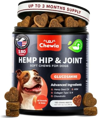 Hip & Joint Chews for Dogs – Glucosamine Joint Supplement for Mobility