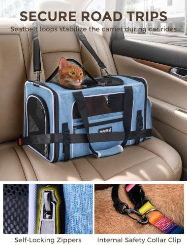 Soft Sided Pet Carrier, Travel Friendly, Small to Medium Cats 15 lbs