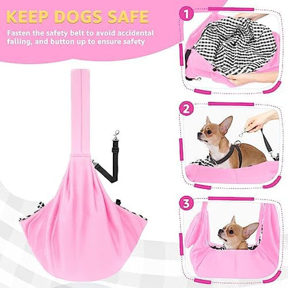 SlowTon Dog Carrier Sling - Thick Padded Shoulder Strap Adjustable, PI, S