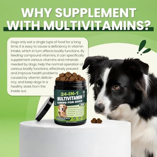 24-in-1 Dog Vitamins and Supplements 200 Ct Daily Multivitamin for Dogs