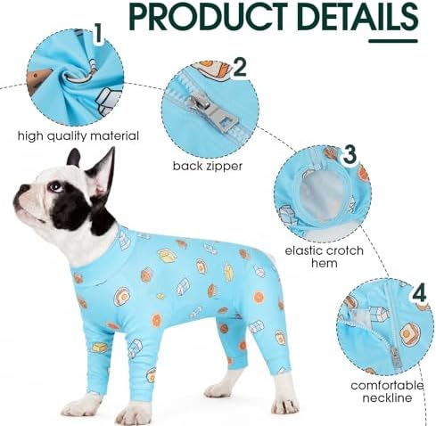 Kuoser Dog Recovery Suit, Anti-Licking Pajamas for Wounds
