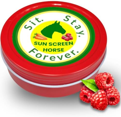 Sit Stay Forever Organic Sunscreen & Moisturizer for Horses, Suncoat, Sun Protection for Nose and Sensitive Skin, Sunblock for Horses, Zinc Free, Equine Sunscreen, Equine UV Protection, 4 oz
