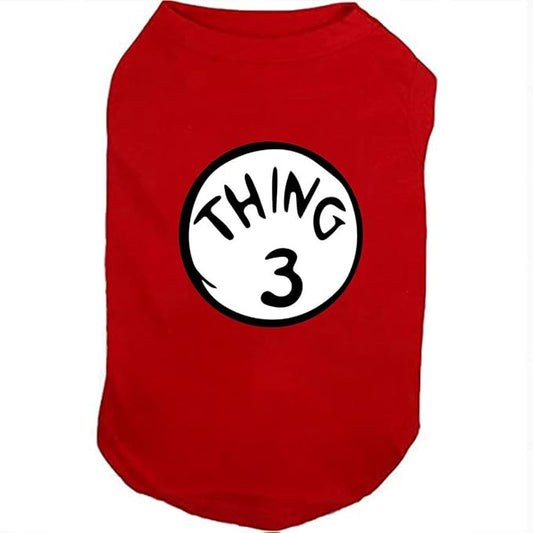 Dog Shirts for Pet Clothes Soft Breathable Puppy Shirts Pop Culture Thing 1 to Thing 9 Printed Pet T-Shirt (RED-3, X-Small)