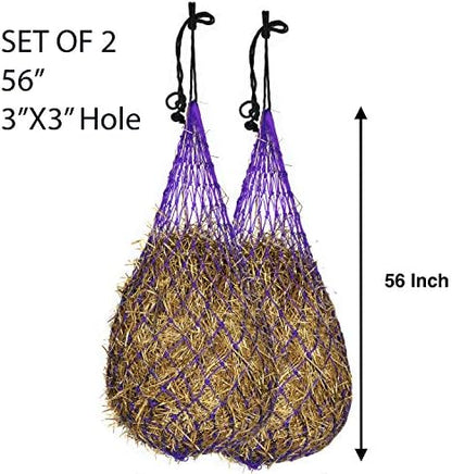 Majestic Ally Hay Net, Set of 2, Length - 54”, Holes 3"x3" for Horses