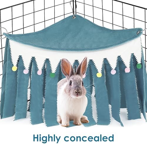 Forest Cage Corner Hideout, Pets Corner Hideout for Guinea Pigs, Rabbits, Ferrets, Chinchillas, Gerbils, Hedgehogs (Blue)