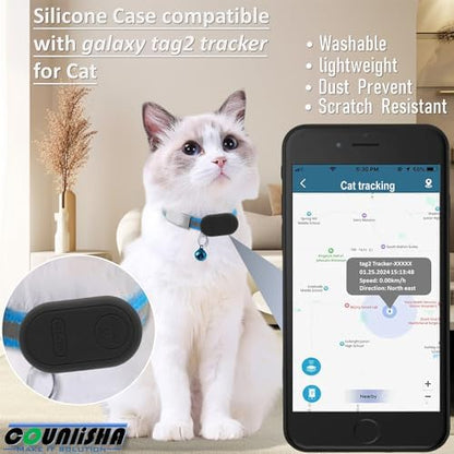 Silicone Holder for Samsung Galaxy smarttag2 for Dog Collar (Black,2 Packs)