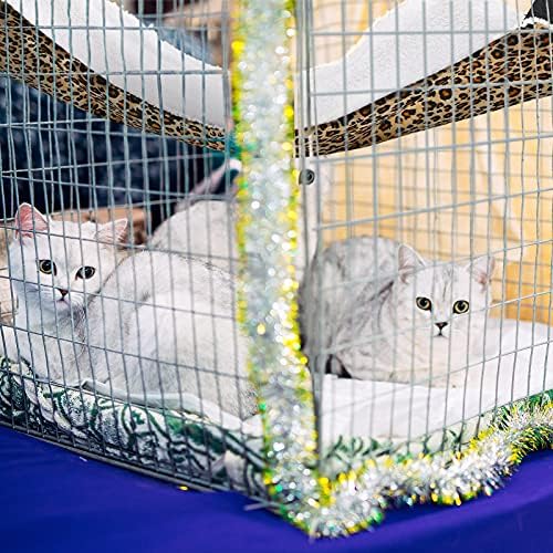 Jetec 2 Pack Cat Hammock for Cage, Leopard and Dot, S