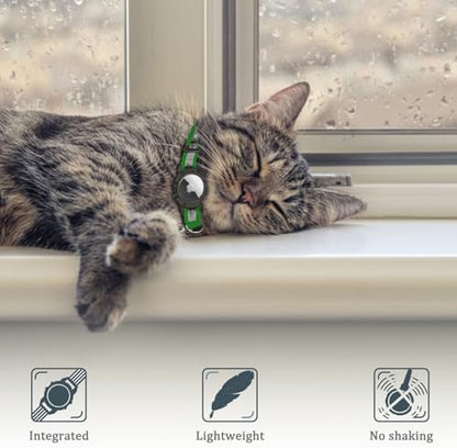 Reflective AirTag Cat Collar, Integrated Cat Collar with Air Tag Holder
