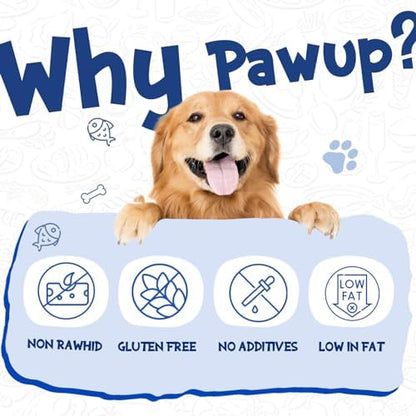 PAWUP Cod Skin Rolls Dog Treats Natural High Omega 3 Dog Snacks, Single Ingredient Cod Skin Chews for Small Dogs w/Taurine, 8 oz (30-35 Count) (Pack of 3)