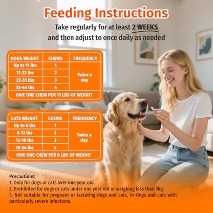 Dog Allergy Relief Chews - Dog Itch Relief - Relieves Rash, Heals Wounds, Soothes Inflammation, Treats Bites, Scratches, Cat Wound Care - 10 Chews
