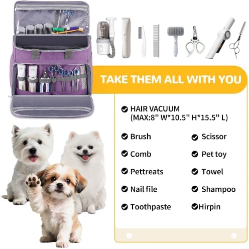 Dog Cat Grooming Bag for Vacuum,Scissors,Dog Grooming Kit Supplies