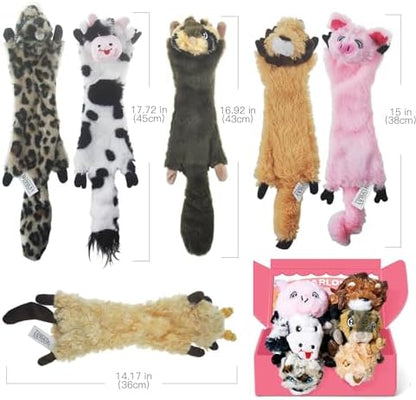 SHARLOVY Dog Squeaky Toy No Stuffing 6 Pack, Dog Toys Crinkle for Puppy