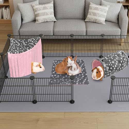 Guinea Pig Hideout, 3 Pack Tunnel Mat Corner Pet Cage Accessories