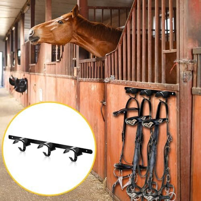 Zonon 2 Pcs Bridle Rack for Horse Wall Mount, Horse Tack Bulk, Three Hooks
