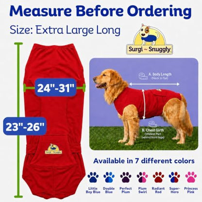 Surgi Snuggly Dog Surgery Recovery Suit, Cone Alternative, Spay/Neuter XLL