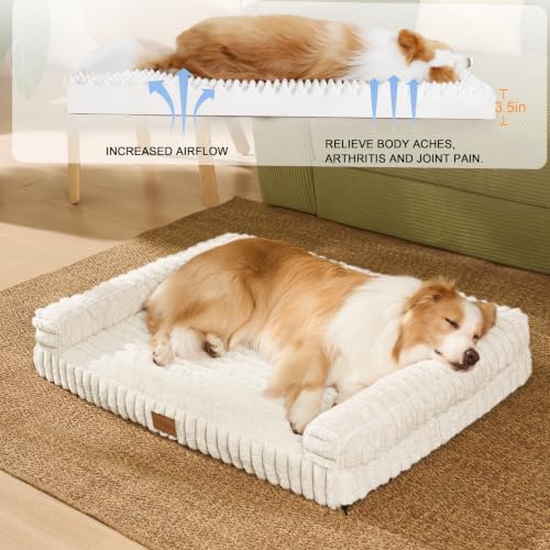 Orthopedic Large Dog Bed Furry Pet Bed, Washable Cover 42''X28''