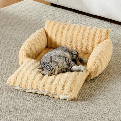 Hollypet Cat Bed Small Dog Orthopedic Couch Beds for Pets up to 13 lbs