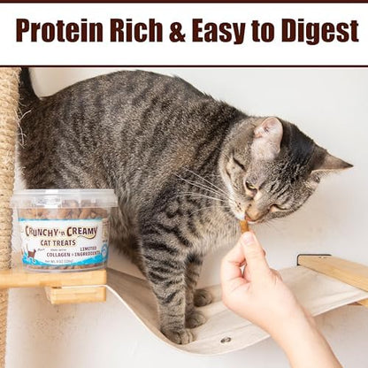Fieldcrest Farms Collagen Cat Treats, Tuna, Crunchy & Creamy, 8 oz Tub