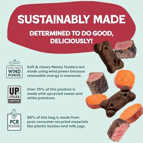 Shameless Pets Beef Up Meaty Tenders, Soft Dog Treats, Grain Free, 1.5lb