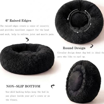 nononfish Comfortable Dog Bed for Small Dogs,Soft Donut Pet Bed
