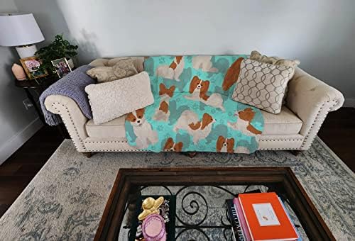 Caroline's Treasures MLM1043LQB Red and White Papillon Quilted Blanket 50x60 Artwork Pattern Quilted Throw Blanket for Bed, Couch, Sofa, Soft and Lightweight