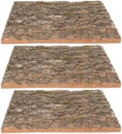 DECHOUS 3Pcs Natural Cork Bark Reptile Terrarium Background, 15.8x12 Inch