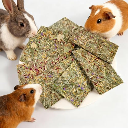 Abizoo Rabbit Chew Treats 8 Pack, 8.66 x 4.72 inch Large Timothy Hay Chips