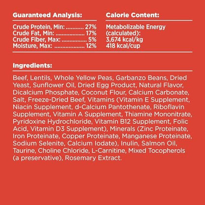 BIXBI Rawbble Freeze-Dried Raw Coated Dog Food, Beef – Fresh Meat, No Meat Meals, Grain-Free – USA Made, 4 lbs