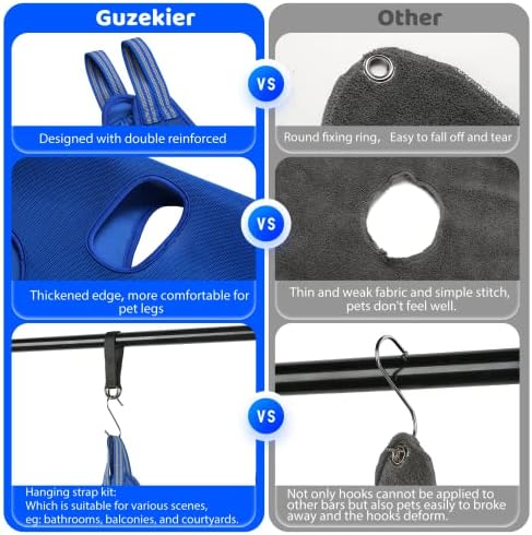 Guzekier Dog Grooming Hammock for Trim Nail, Dog Sling for Grooming, Dog Hammock Restraint Bag with Nail Clippers/Trimmer, Nail File, Pet Comb,Ear/Eye Care (Weight: 20-45 LBS)