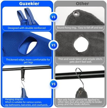 Guzekier Dog Grooming Hammock for Trim Nail, Dog Sling for Grooming, Dog Hammock Restraint Bag with Nail Clippers/Trimmer, Nail File, Pet Comb,Ear/Eye Care (Weight: 20-45 LBS)