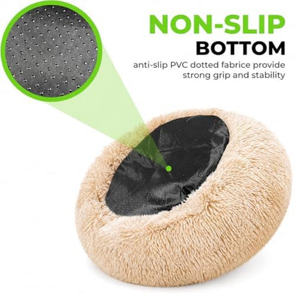 Whiskers & Friends Cat Beds for Indoor Cats & Small Dog, Fluffy Cat Bed