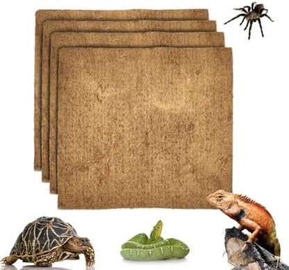 Hamiledyi Reptile Carpets 4Pcs Natural Coconut Fiber Tortoise Carpet Mats