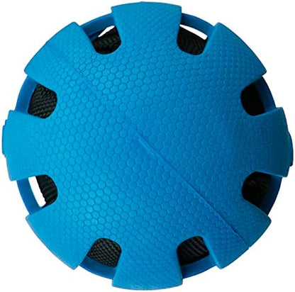 Nerf Dog Crunch and Squeak Rubber Ball Dog Toy, Single, Medium/Large, Blue